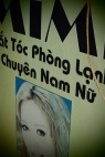 Vietnamese signboard for beauty salon in Pakse next to my house